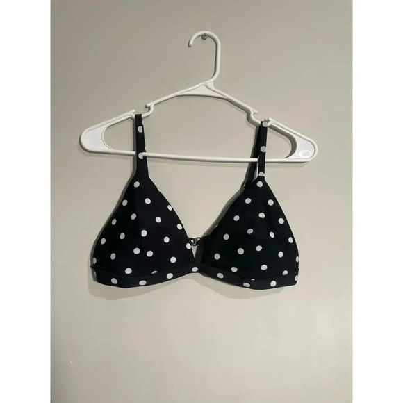 Hollister Swim Black and‎ White Polka Dot Triangle Bikini Top - Picture 1 of 7